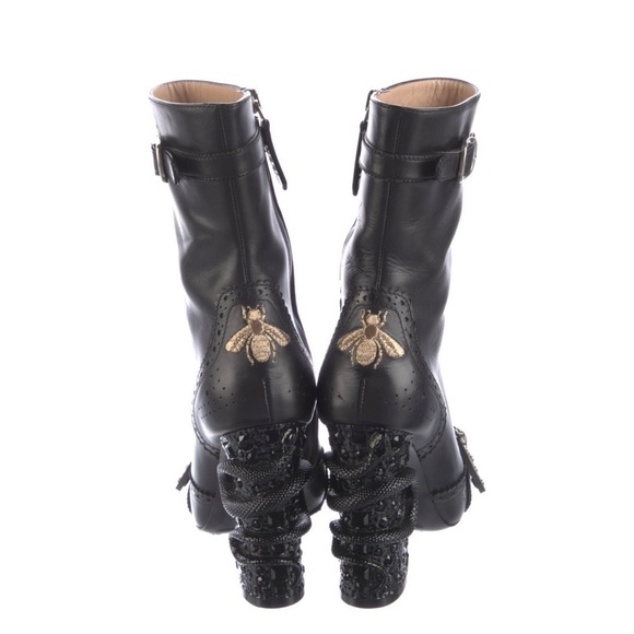 Gucci Dionysus Snake Heeled Bootie Size 37 - Picture 4 of 5